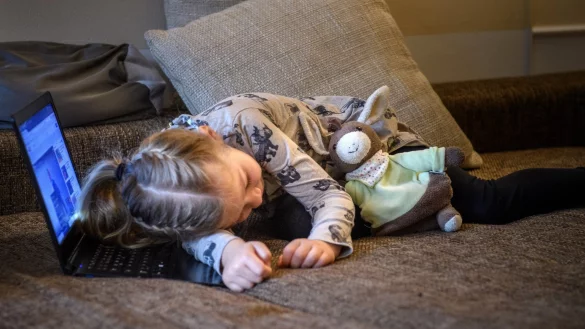 Kind und PC - &copy; Foto: Hans Wiedl/dpa-Zentralbild/ZB