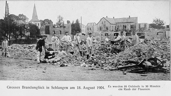 Die LZ erinnert im Jahr 2004 mit einer mehrteiligen Serie an die gro&szlig;e Brandkatastrophe. Dazu werden auch Originalbilder aus dem Jahr 1904 reproduziert. - &copy; LZ-Archiv