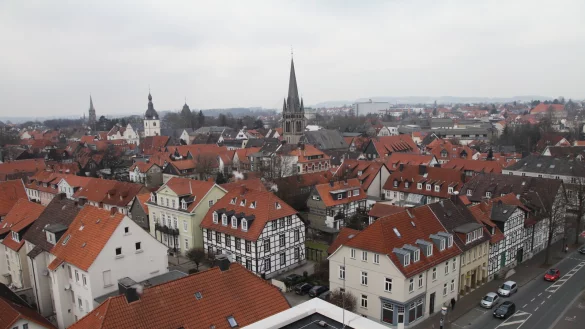 Blick von der Bezirksregierung &uuml;ber die Stadt Detmold.&nbsp; - &copy; Archiv: Bernhard Preu&szlig;