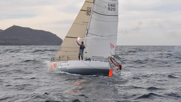 Ein Gruß von Gran Canaria: Melwin Fink hat Silvester auf einer Pogo 3 verbracht bei seinem Solo-Turn zwischen Kanaren und Madeira. - © MARE Marketing & Event / MAXIMUM sailing