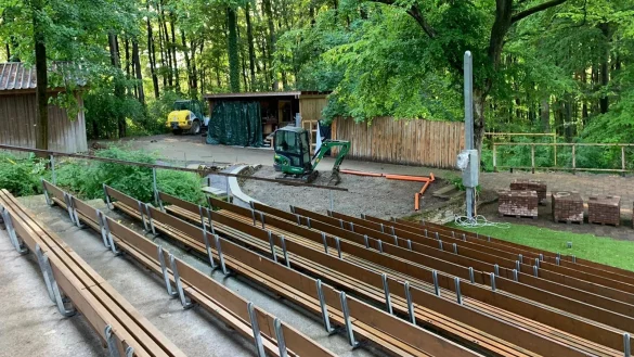 Bauarbeiten an der B&uuml;hne. - &copy; Freilichtb&uuml;hne Bellenberg