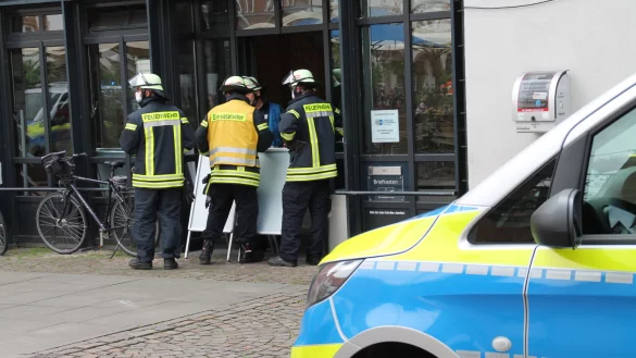 Einsatz am Schmiedeamtshaus am Donnerstag. - &copy; Judith Stracke