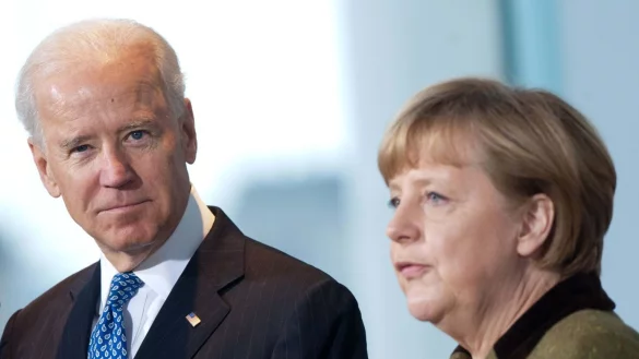 Biden und Merkel - &copy; Foto: picture alliance / dpa