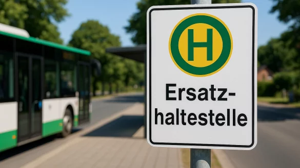 Bis zur Fertigstellung der Haltestelle Knickweg werden die Fahrgäste gebeten, die Haltestelle Ortsmitte zu nutzen. - © KI-generiertes Symbolbild: Gemeinde Schlangen