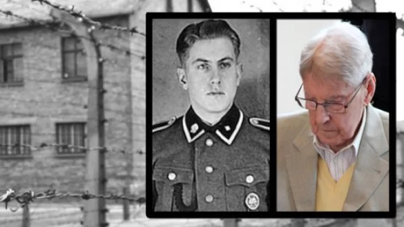 Rund 70 Jahre liegen zwischen den beiden Fotos von Reinhold Hanning &ndash; als SS-Mann und als Angeklagter vor dem Detmolder Landgericht. - &copy; Bernhard Preu&szlig;