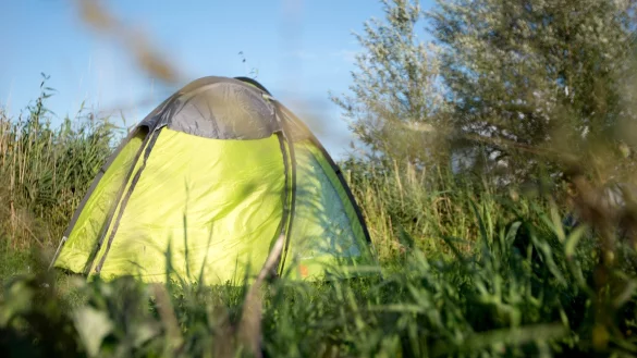 Wildcampen mit Zelt - &copy; Foto: Florian Schuh/dpa/dpa-tmn