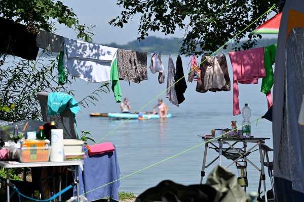 Camping-Idylle war in diesem August besonders gefragt. - © Uwe Lein/dpa